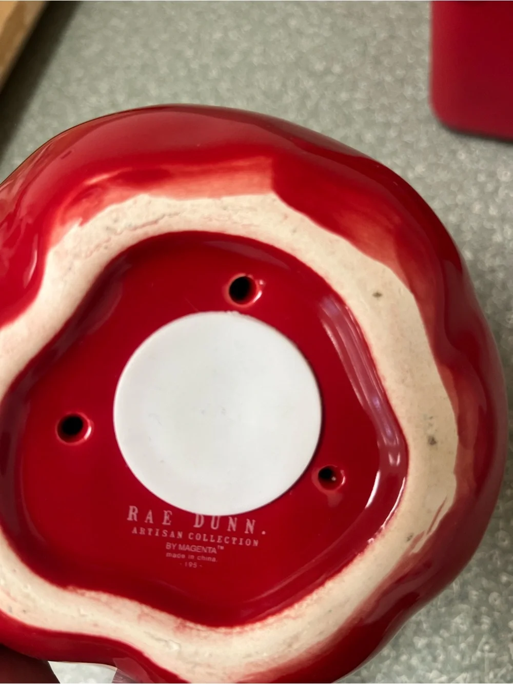 #1 Teacher Red Ceramic Apple Decor
